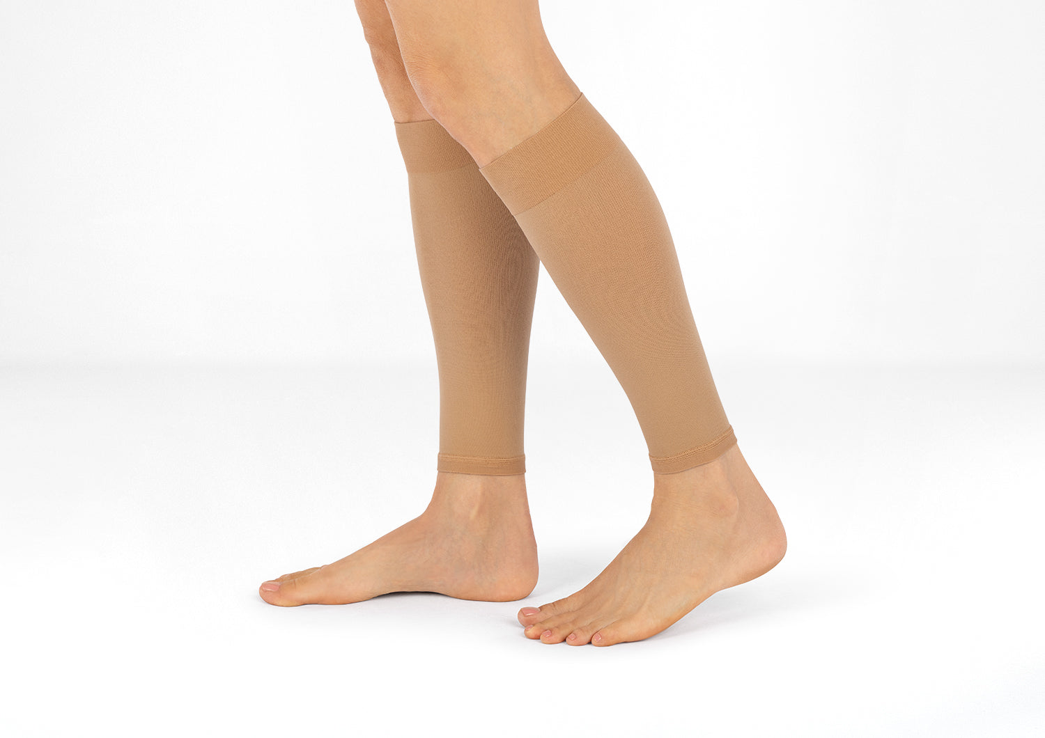Compression Calf Sleeves Standard 15-20 mmHg - Tan - Image 2