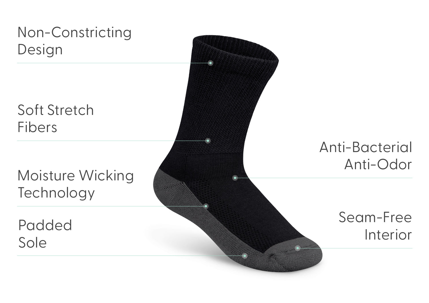 Padded Sole Socks - Charcoal - Image 3