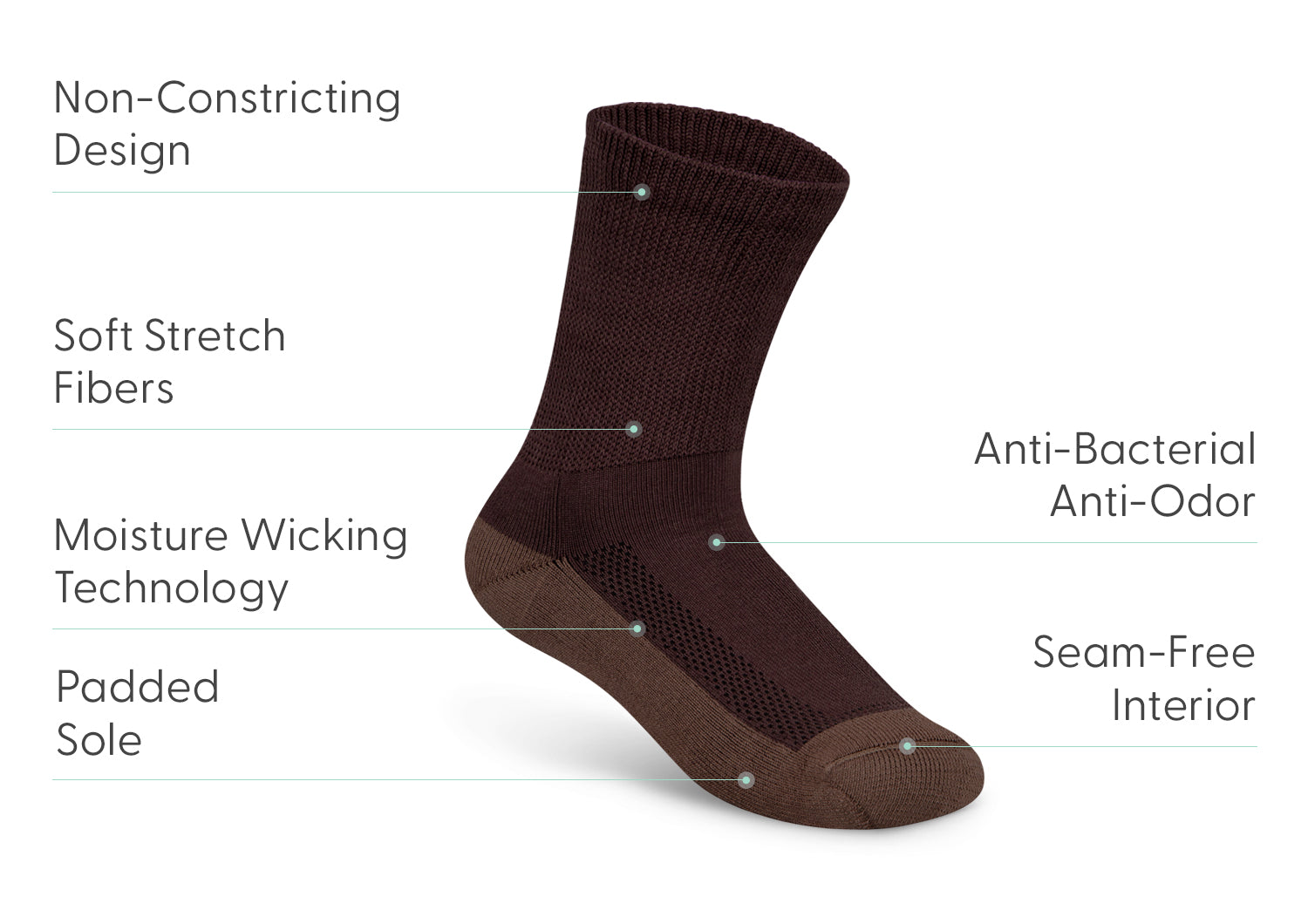 Padded Sole Socks - Dark Brown - Image 3