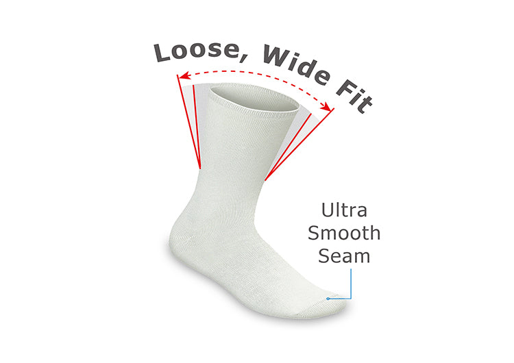 Extra Roomy Diabetic Socks (Thick) - White - Image 5